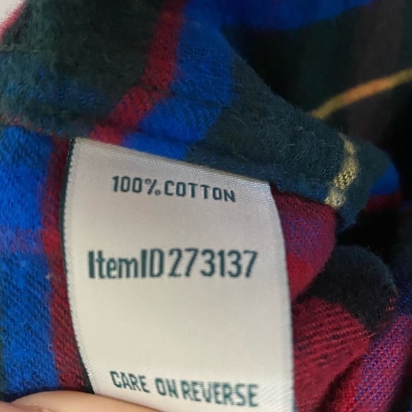 L.L. BEAN Plaid 100% Cotton Button Down Long Sleeve Flannel Over Shirt - Picture 8 of 8